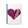 Notebook — Heart Design with 3/16 Typography (Ruled Spiral Journal)